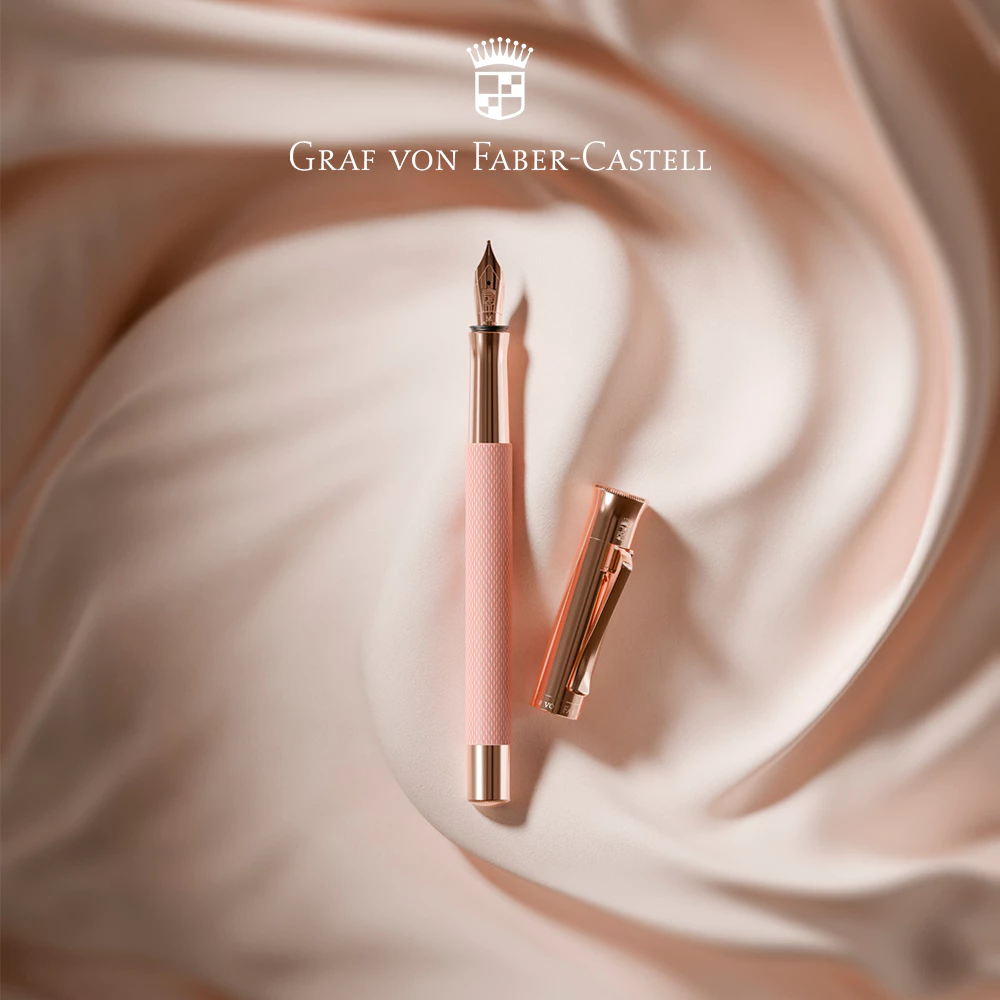 【Graf Von Faber-Castell】玫瑰金繩紋飾系列-玫瑰鋼筆 台灣伯爵 伯爵頂級精筆✿50B004